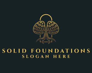 Brain - Gold Brain Tree logo design