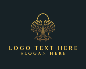 Gold Brain Tree Logo