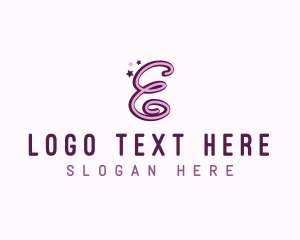 Pink Star - Star Letter E logo design