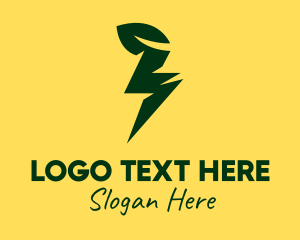 Sustainability - Lightning Leaf Voltage logo design
