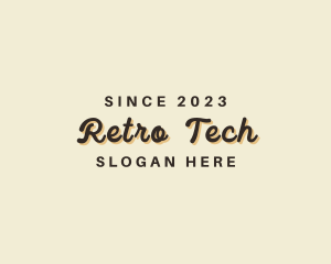 Retro Cursive Shop  logo design