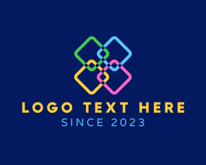 Collective - Geometric Chain Knot logo design