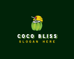 Coconut - Tropical Coconut Juice logo design