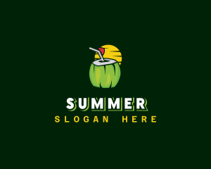 Tropical Coconut Juice logo design