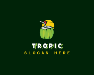 Tropical Coconut Juice logo design