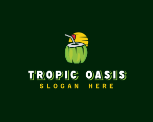 Tropical Coconut Juice logo design