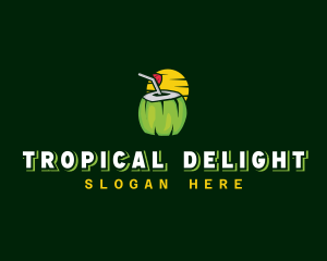 Tropical Coconut Juice logo design