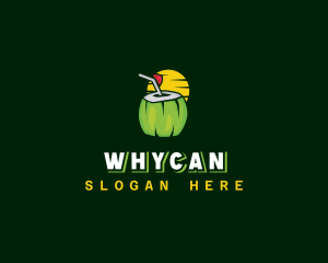 Coconut - Tropical Coconut Juice logo design