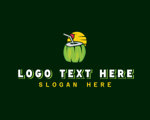 Organic - Tropical Coconut Juice logo design