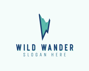 Mountain Hiking Letter W logo design