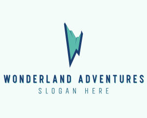 Mountain Hiking Letter W logo design