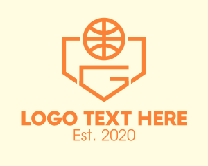 Hoop - Orange Basketball Tournament Letter G logo design