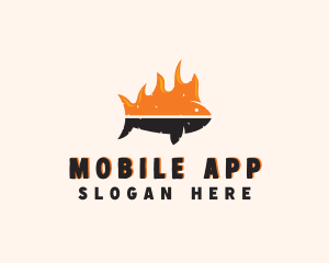 Seafood Fish Fire Logo