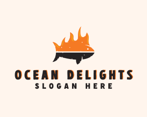 Seafood - Seafood Fish Fire logo design