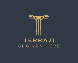 Elegant Pillar Letter T logo design