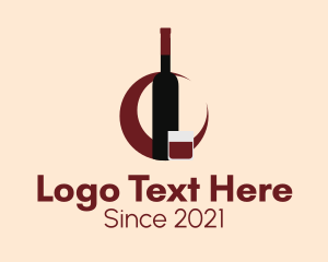 Wine Bar - Brandy Wine Bottle logo design