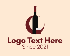 Lounge - Brandy Wine Bottle logo design