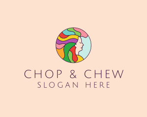 Multicolor - Rainbow Hair Salon logo design