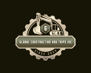 Excavator Construction Machinery logo design