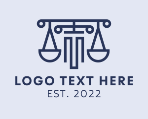 Blue - Column Justice Scales logo design