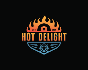 Cold Warm HVAC logo design