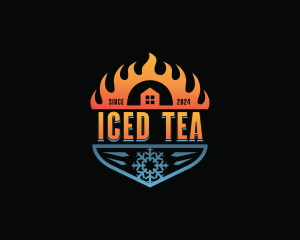 Cold Warm HVAC logo design