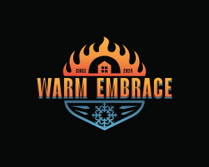 Cold Warm HVAC logo design