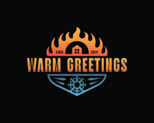 Cold Warm HVAC logo design