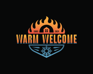 Cold Warm HVAC logo design