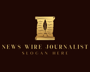 Journalist Writing Quill logo design