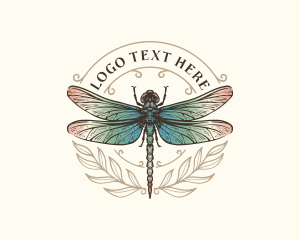 Bug - Leaf Insect Dragonfly logo design