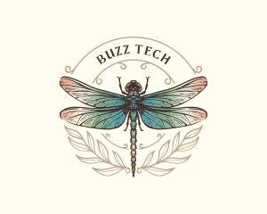 Leaf Insect Dragonfly logo design