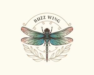 Leaf Insect Dragonfly logo design