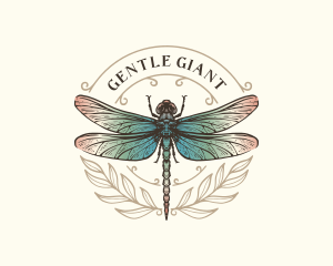 Leaf Insect Dragonfly logo design