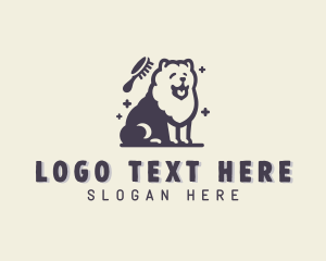 Shih Tzu - Comb Dog Pet Grooming logo design