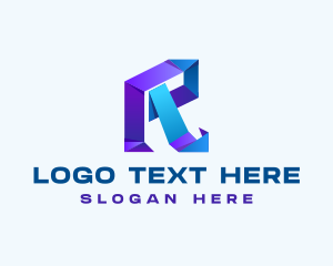 Advertising - Origami Geometric Letter R logo design