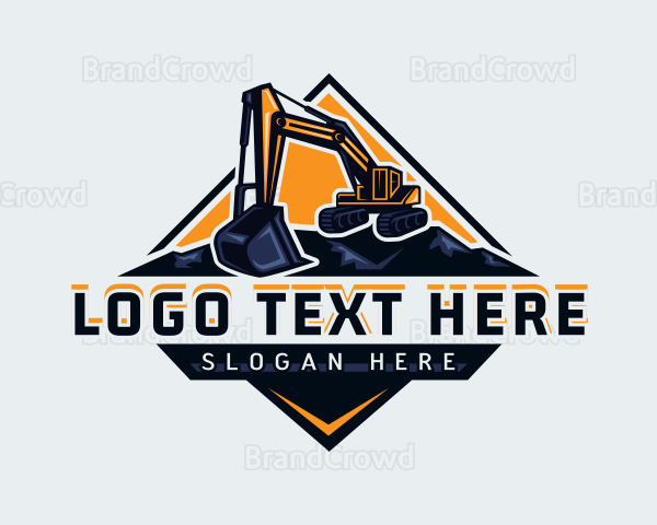 Excavator Digger Demolition Logo