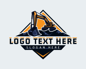 Backhoe - Excavator Digger Demolition logo design