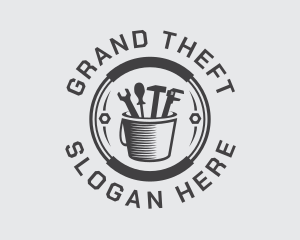 Hex Nut - Repair Tools Bucket logo design