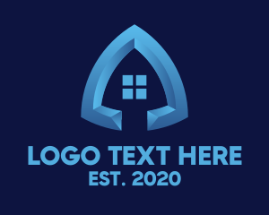 Blue Triangle - Arrow Home Real Estate logo design