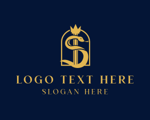 Regal - Snake Crown Pillar logo design