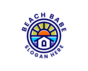 Beach House Sun logo design