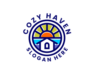 Hostel - Beach House Sun logo design