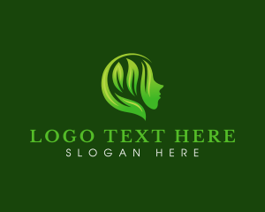 Vegetarian - Woman Leaf Meditation logo design