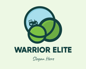 Green Eco Tractor Farming Logo