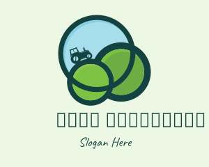 Plower - Green Eco Tractor Farming logo design