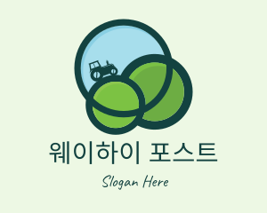 Green Eco Tractor Farming logo design