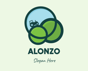 Green Eco Tractor Farming logo design