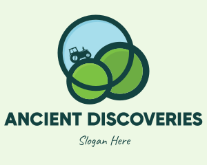 Green Eco Tractor Farming logo design