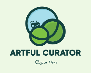 Green Eco Tractor Farming logo design